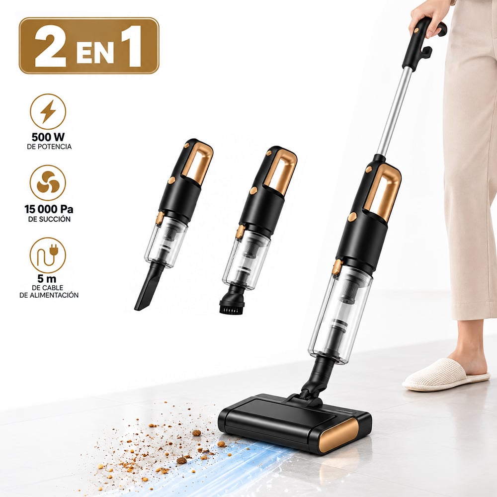 ASPIRADORA MULTIFUNCIONAL EN SECO Y HUMEDO CON CABLE Y ACCESORIOS DORADO A89 - 1