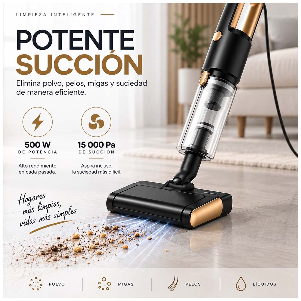 ASPIRADORA MULTIFUNCIONAL EN SECO Y HUMEDO CON CABLE Y ACCESORIOS DORADO A89 - 2