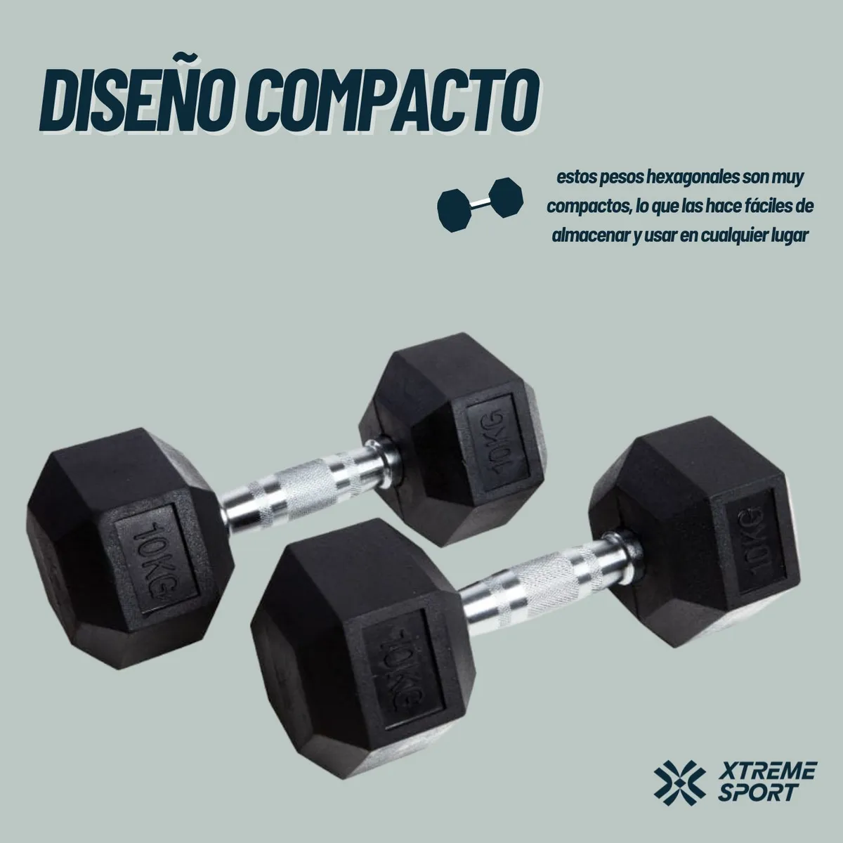 MANCUERNAS XTREME SPORT 10KG HEXAGONALES X 2 - 4