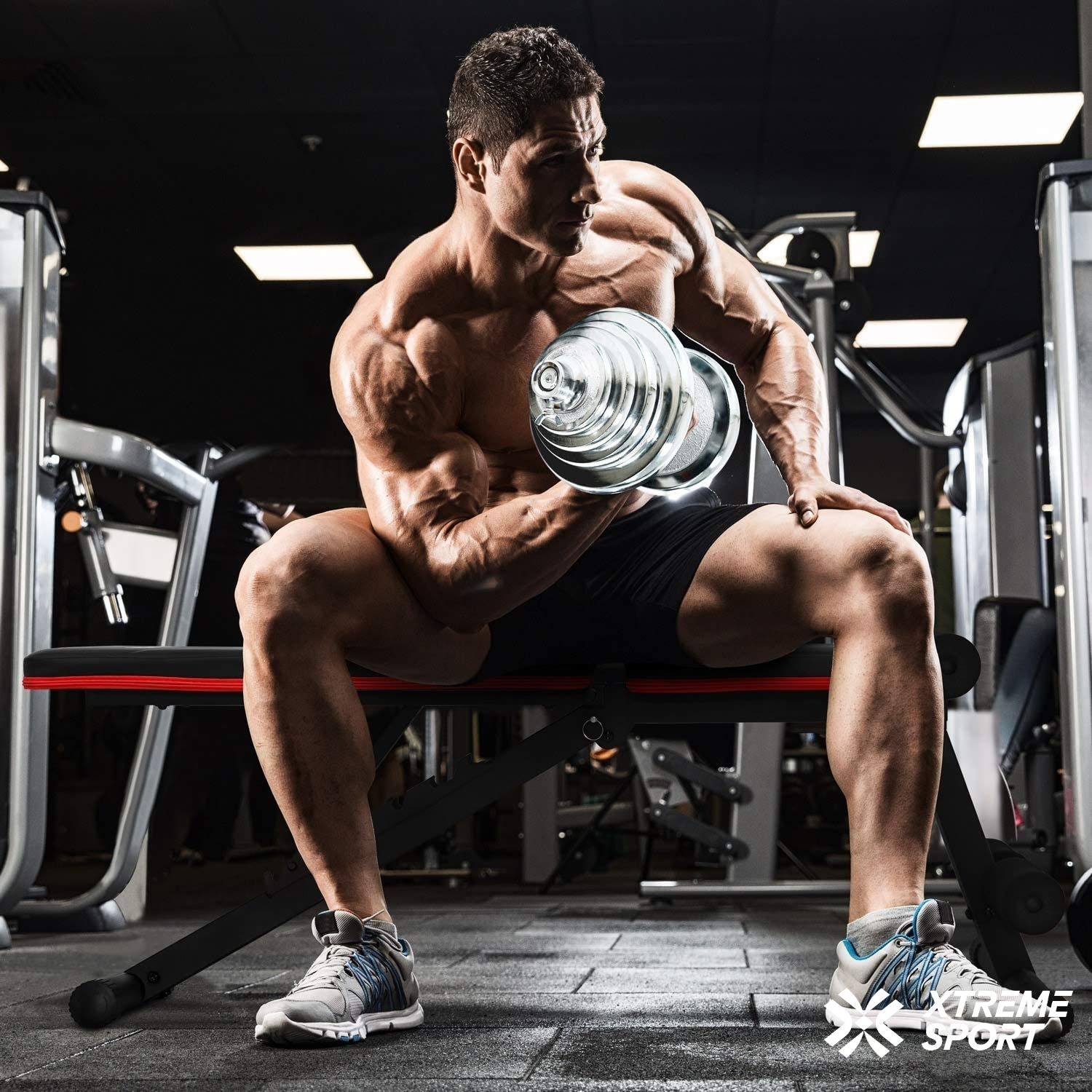 MANCUERNAS XTREME SPORT 20KG SET ACERO BARRA ADAPTADORA - 6