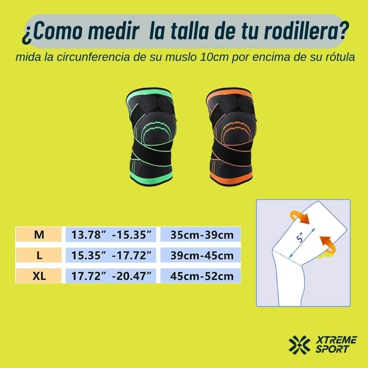 RODILLERAS XTREME SPORT NEGRO DEPORTIVAS ELASTICAS COMPRESION PROTECCION - 2