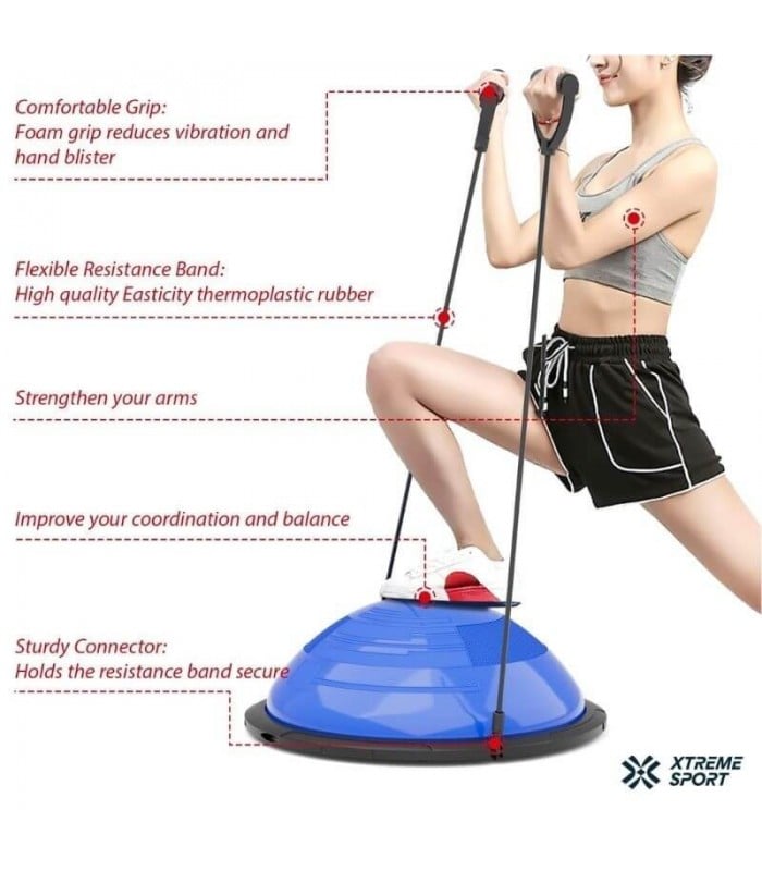 BALÓN XTREME SPORT BOSU + LIGAS PELOTA EQUILIBRIO 150KG - 4