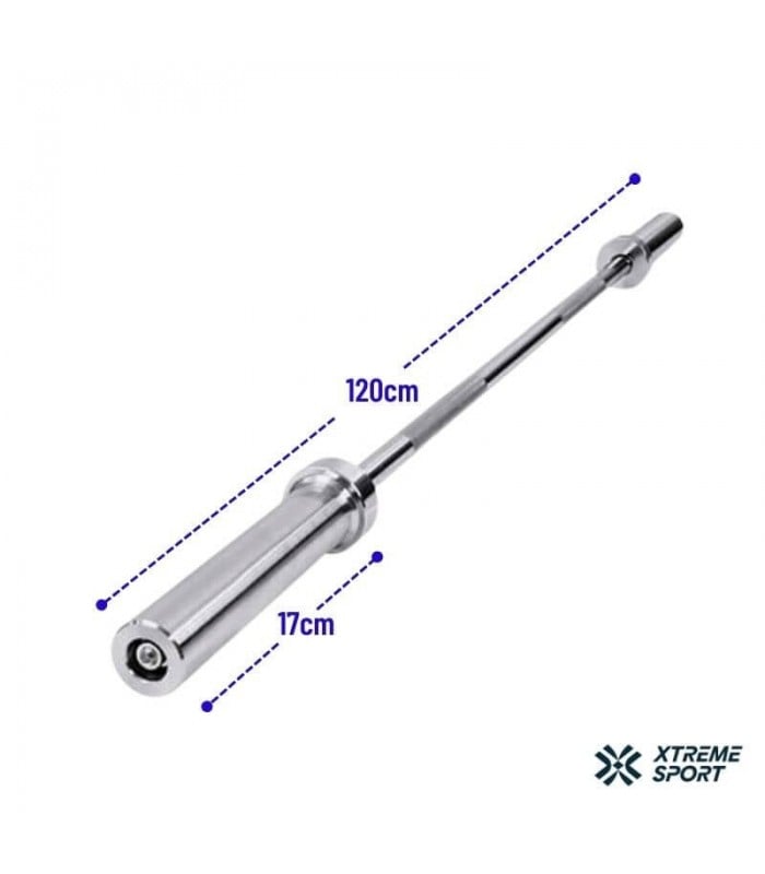BARRA OLÍMPICA XTREME SPORT ACERO RECTA 120 CM + SEGUROS - 2