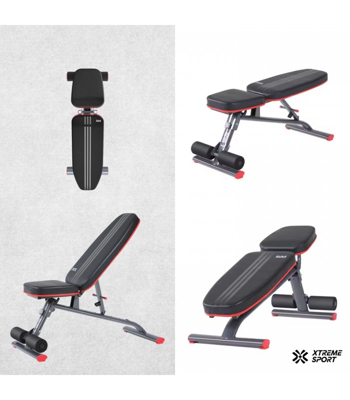 BANCO PESAS XTREME SPORT LIBRE AJUSTABLE INCLINACIÓN PLANA NEGRO - 4