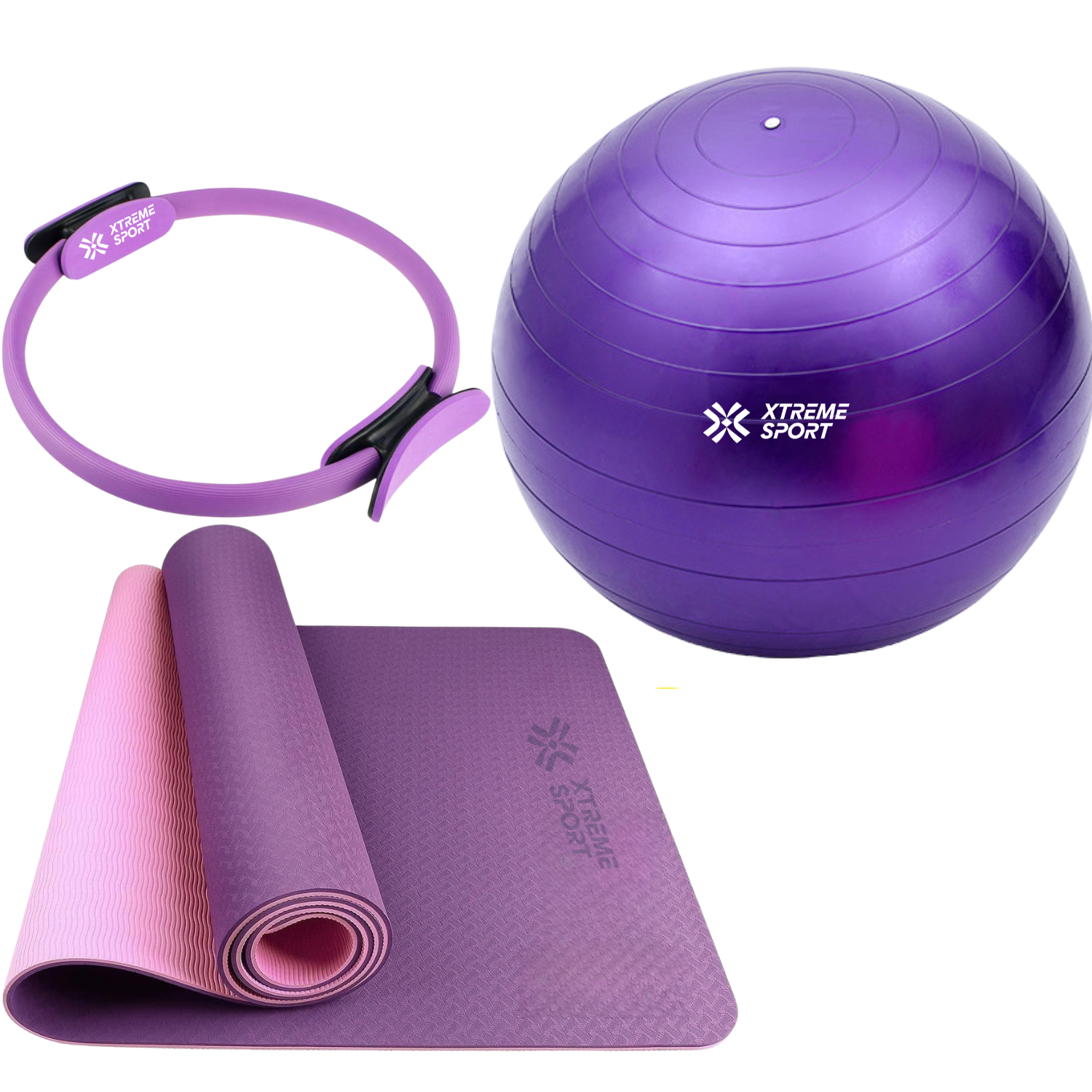 SET XTREME SPORT MAT YOGA 15MM + PELOTA YOGA 65CM + ARO PILATES - 1