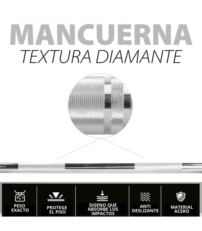 BARRA RECTA DE PESO FIJO 25 KG - 3