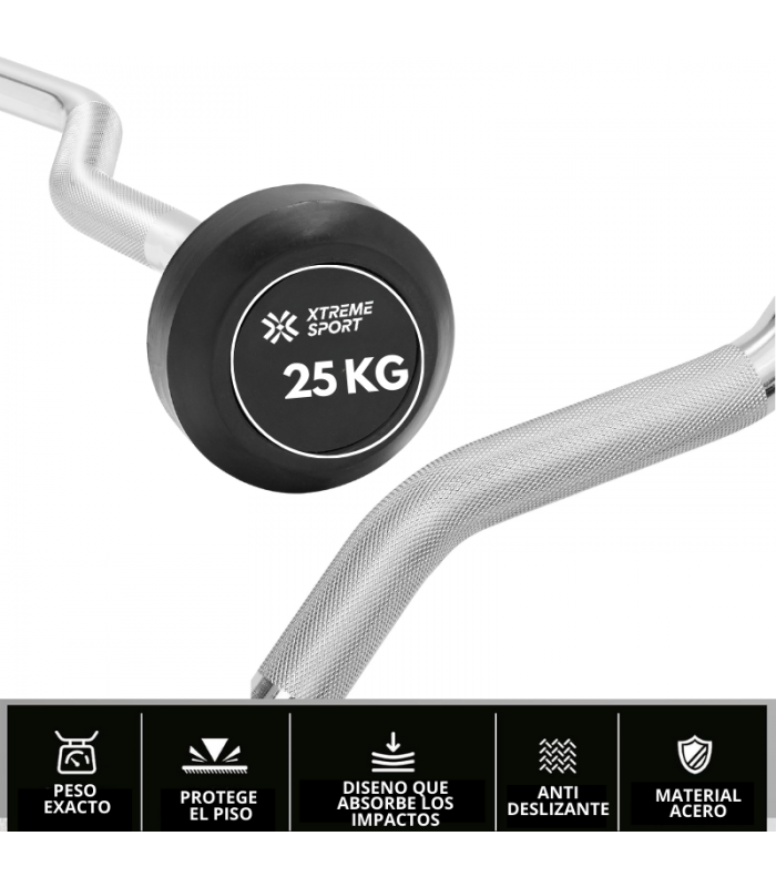 BARRA Z PESO FIJO DE 25KG - 2