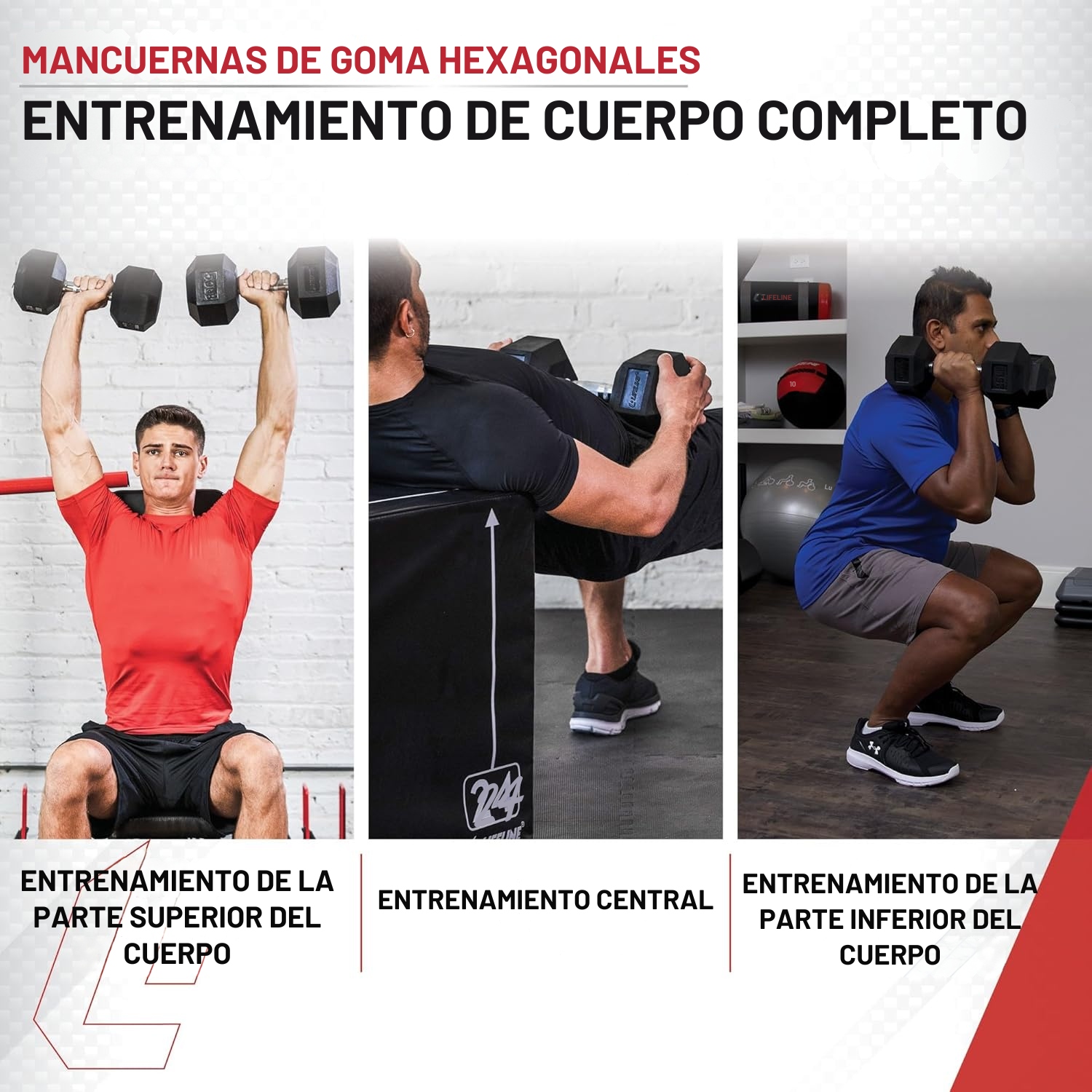 MANCUERNA PESA HEXAGONAL DE 17.5 KG ERGONÓMICA X2 - 7