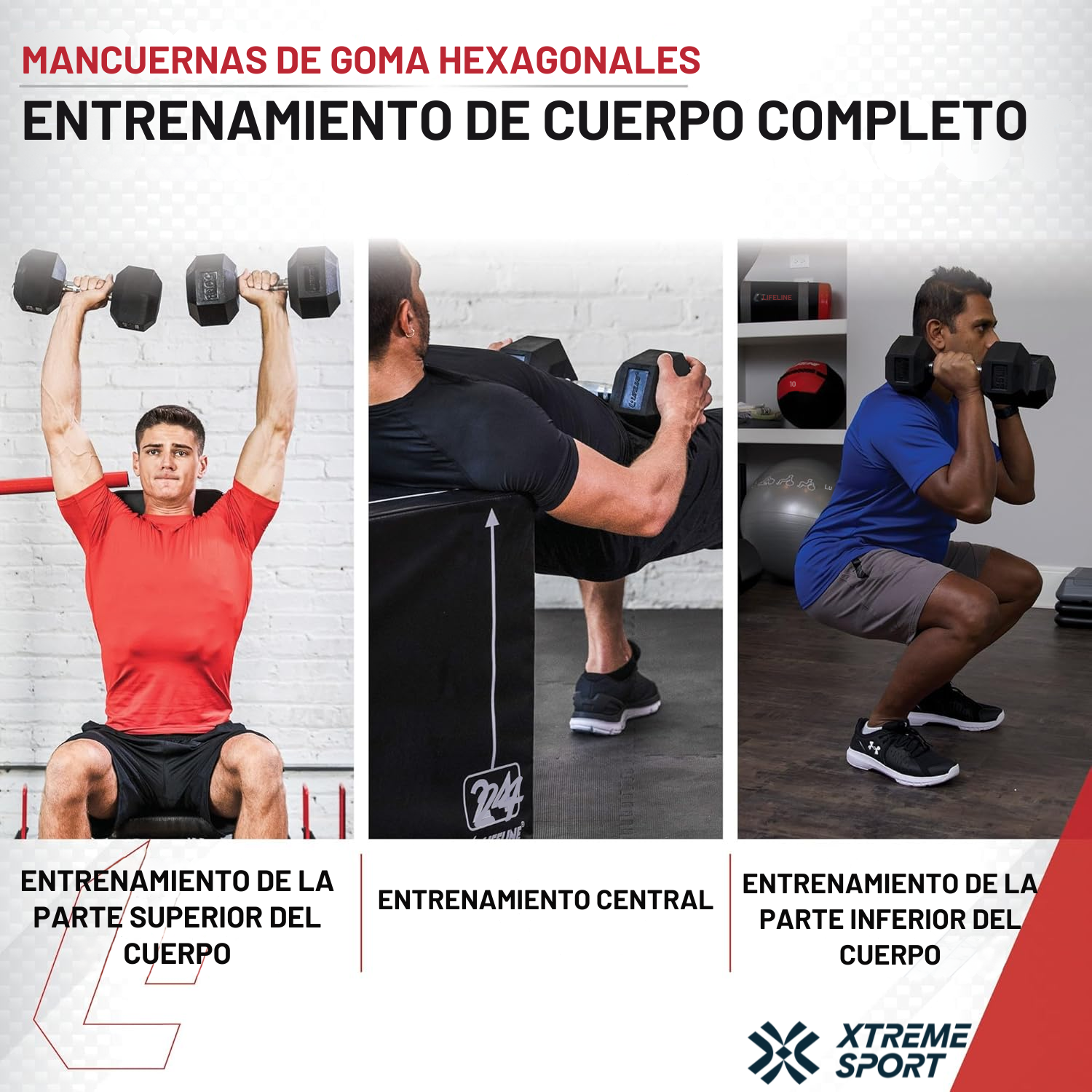 MANCUERNA PESA HEXAGONAL DE 27.5 KG ERGONÓMICA X2 - 7