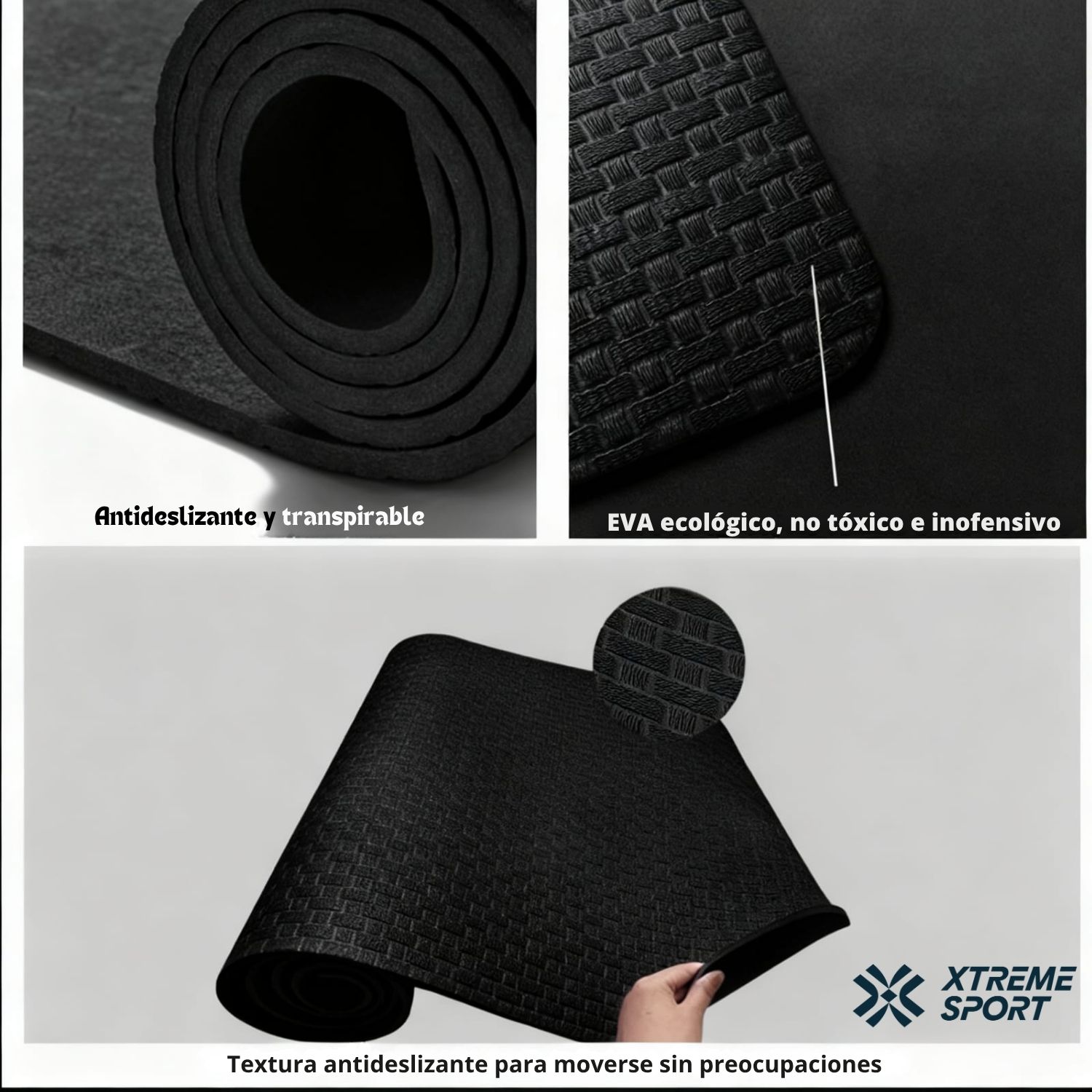 MAT PISO DE YOGA ANTIDESLIZANTE EVA 90 CM ANCHO IMPERMEABLE PARA YOGA Y PILATES - 3