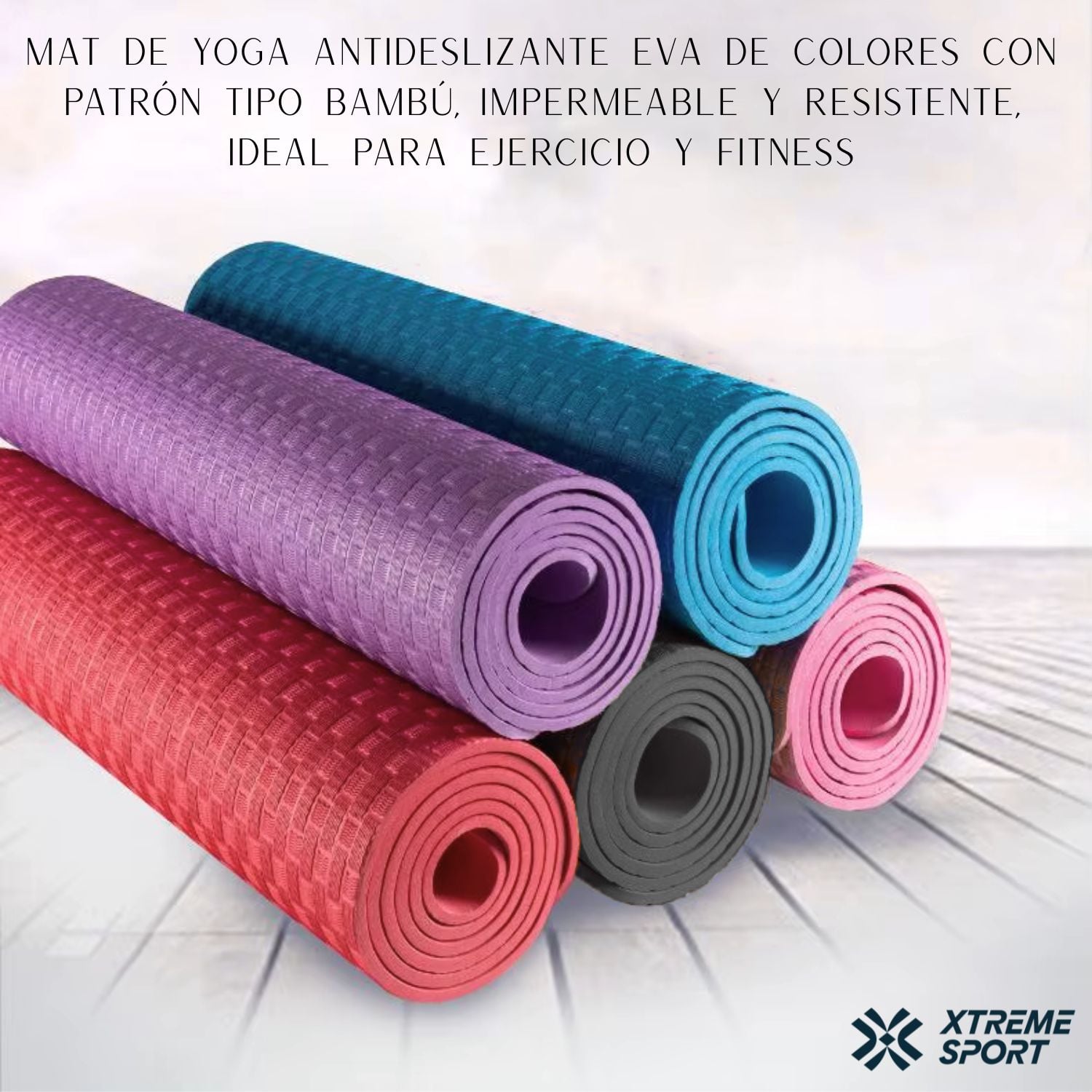 MAT PISO DE YOGA ANTIDESLIZANTE EVA 90 CM ANCHO IMPERMEABLE PARA YOGA Y PILATES - 5