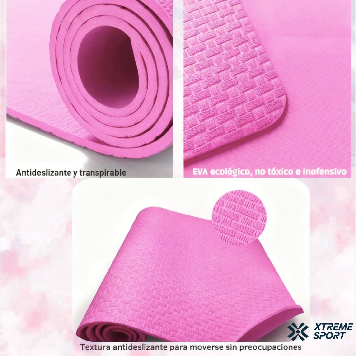 MAT PISO DE YOGA ANTIDESLIZANTE EVA 90 CM ANCHO IMPERMEABLE PARA YOGA Y PILATES - 3