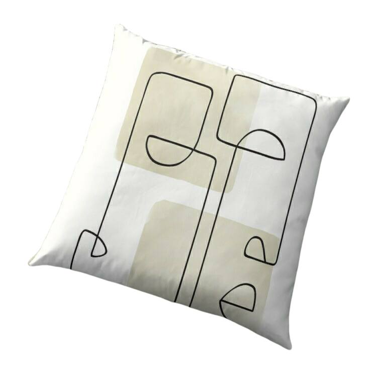 COJIN ZARA ALMOHADAS MINIMALISTA BLANCO SILUETA ABSTRACTA - 1