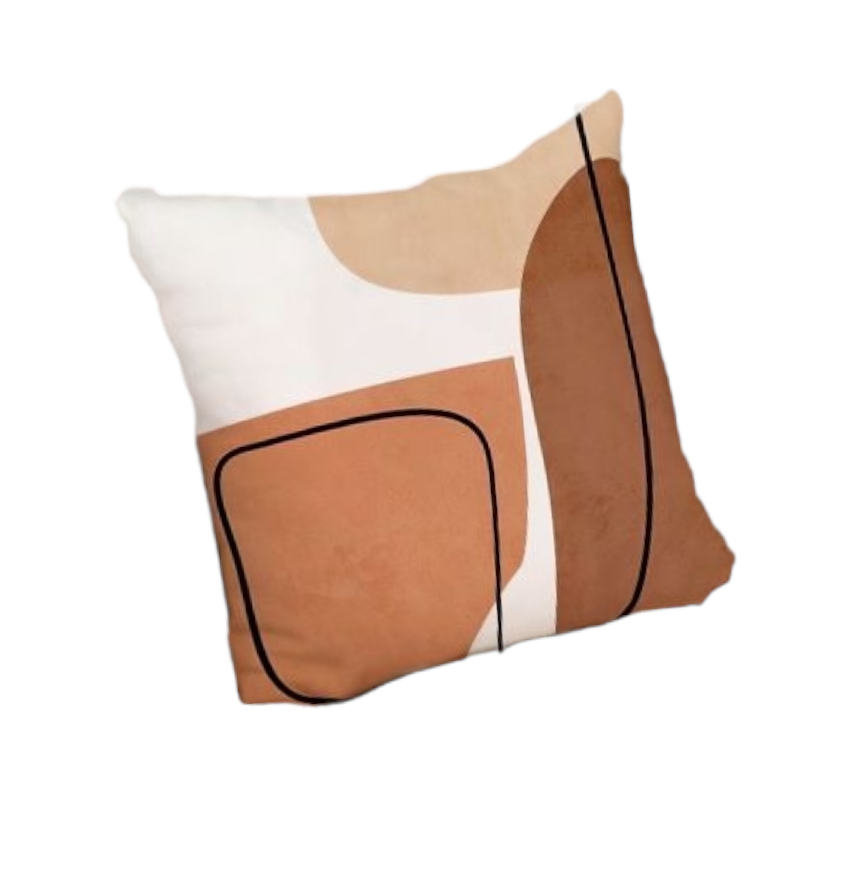 FUNDA ZARA ALMOHADAS.PE MINIMALISTA 40CM BLANCO HOME TONOS MARRONES DISEÑO ABSTRACTO DECORATIVO - 1