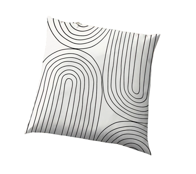 FUNDA ZARA ALMOHADAS.PE MINIMALISTA 40CM HOME RAYAS BLANCO Y NEGRO ABSTRACTO DECORATIVO L BLANCO - 1