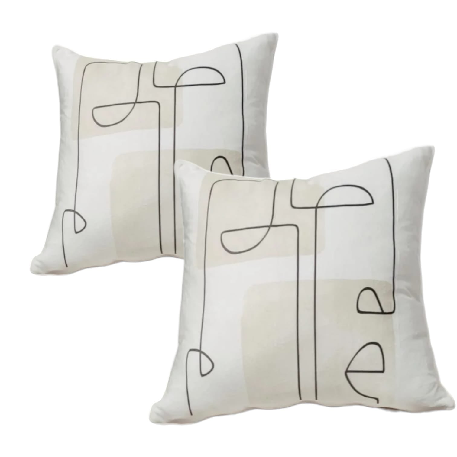 SET COJINES ZARA ALMOHADAS.PE MINIMALISTA 40CM BLANCO ABSTRACTO ELEGANCIA Y MODERNIDAD PARA TU HOGAR - 1