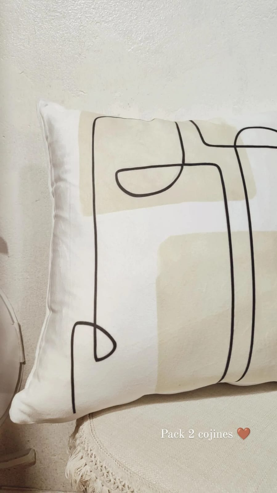 SET COJINES ZARA ALMOHADAS.PE MINIMALISTA 40CM BLANCO ABSTRACTO ELEGANCIA Y MODERNIDAD PARA TU HOGAR - 2