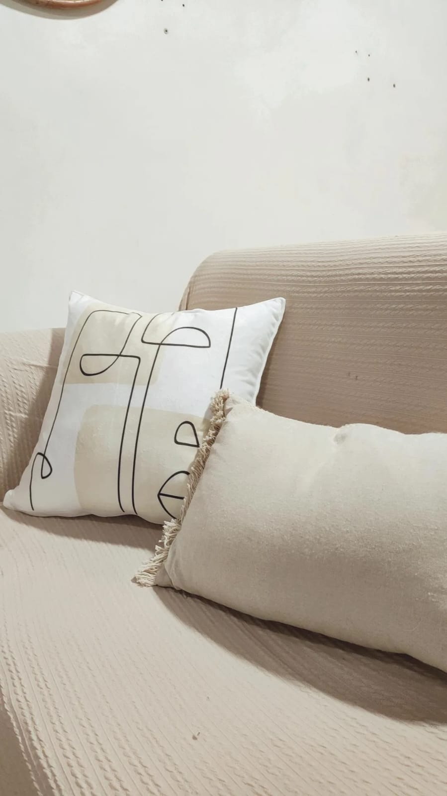 SET COJINES ZARA ALMOHADAS.PE MINIMALISTA 40CM BLANCO ABSTRACTO ELEGANCIA Y MODERNIDAD PARA TU HOGAR - 3