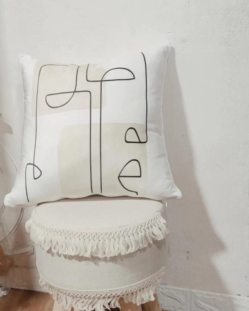 SET COJINES ZARA ALMOHADAS.PE MINIMALISTA 40CM BLANCO ABSTRACTO ELEGANCIA Y MODERNIDAD PARA TU HOGAR - 4