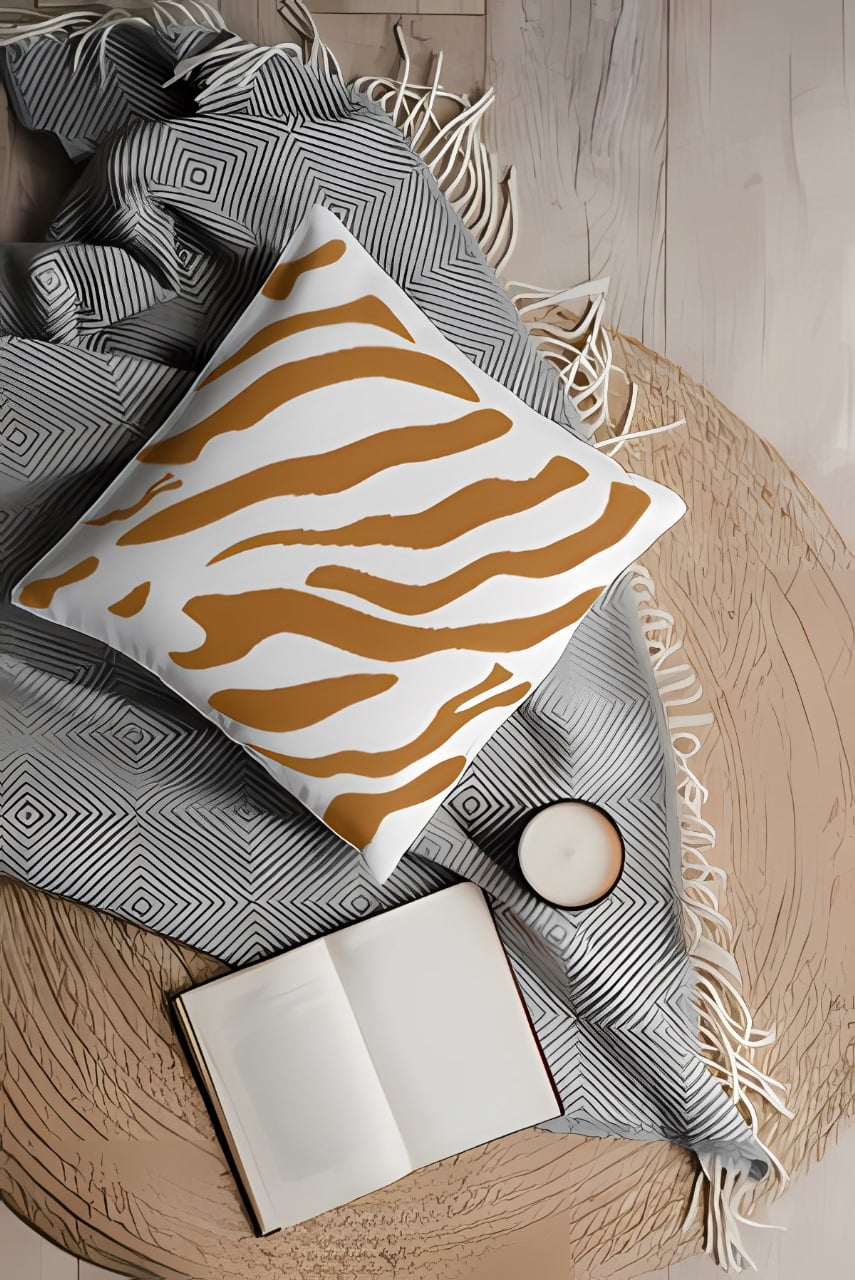 Funda Minimalista Animal Print Blanco 40x40 Cm - 4