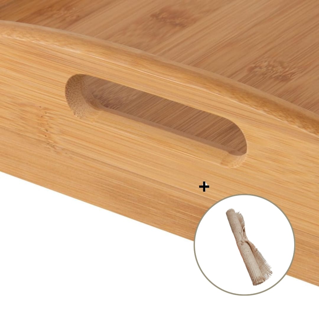 BANDEJA ZARA ALMOHADAS.PE MESA DESAYUNO BAMBU 50X30 CM + INDIVIDUAL YUTE - 5