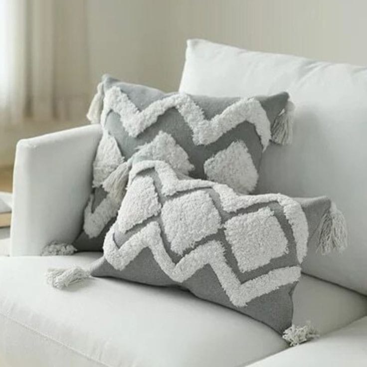 SET 02 FUNDAS BOHEMIO PLOMO PLATA 45X45/30X50 - 2