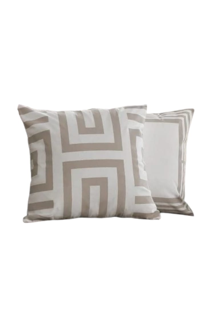 SET 02 FUNDAS CUADROS BEIGE 40X40 - 1