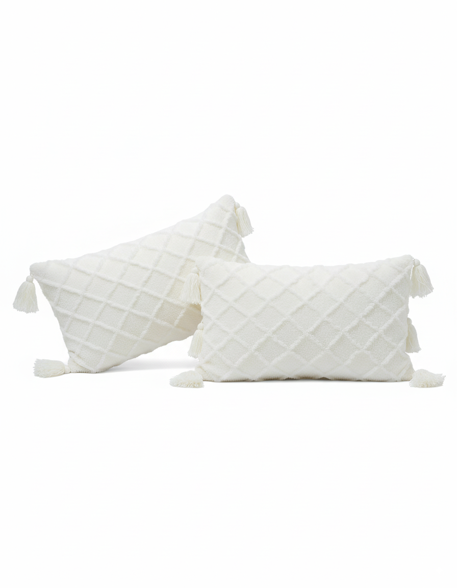 PACK X2 COJINES DECORATIVOS ÉLITE ROMBOS 30X55CM – ZALMOHADAS - 1
