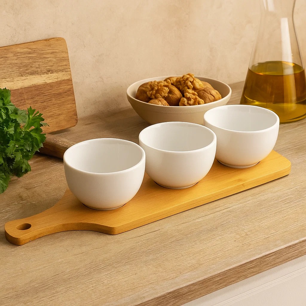 SET 3 PIEZAS CUENCOS BLANCOS BAMBOO Y WHITE ZALMOHADAS - 6