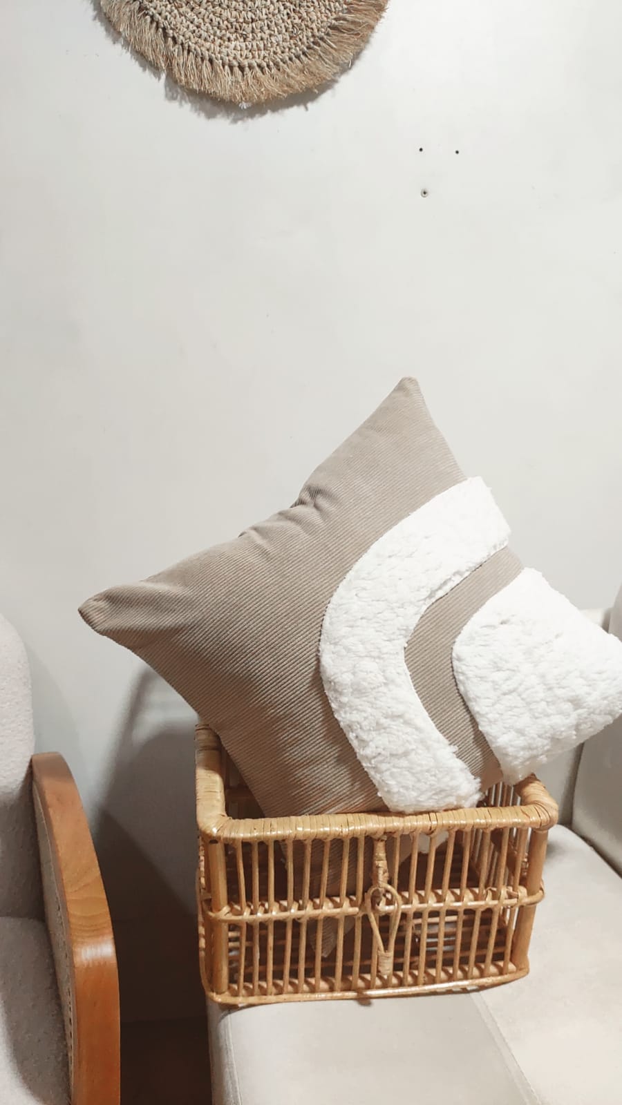 CANASTA BAÚL DE RATTAN ESTILO BOHO 37CMX29CMX24CM - 4