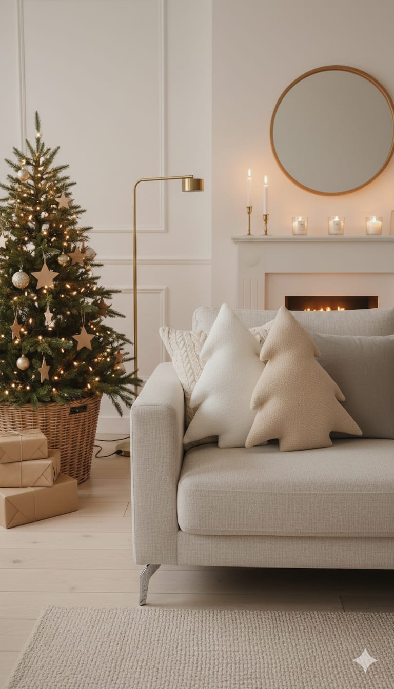 PACK DE 2 COJINES NAVIDEÑOS BEIGE Y BLANCO ZALMOHADAS - 2