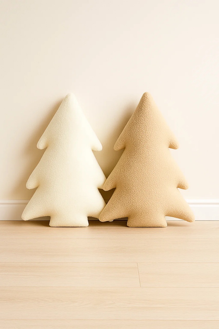 PACK DE 2 COJINES NAVIDEÑOS BEIGE Y BLANCO ZALMOHADAS - 4