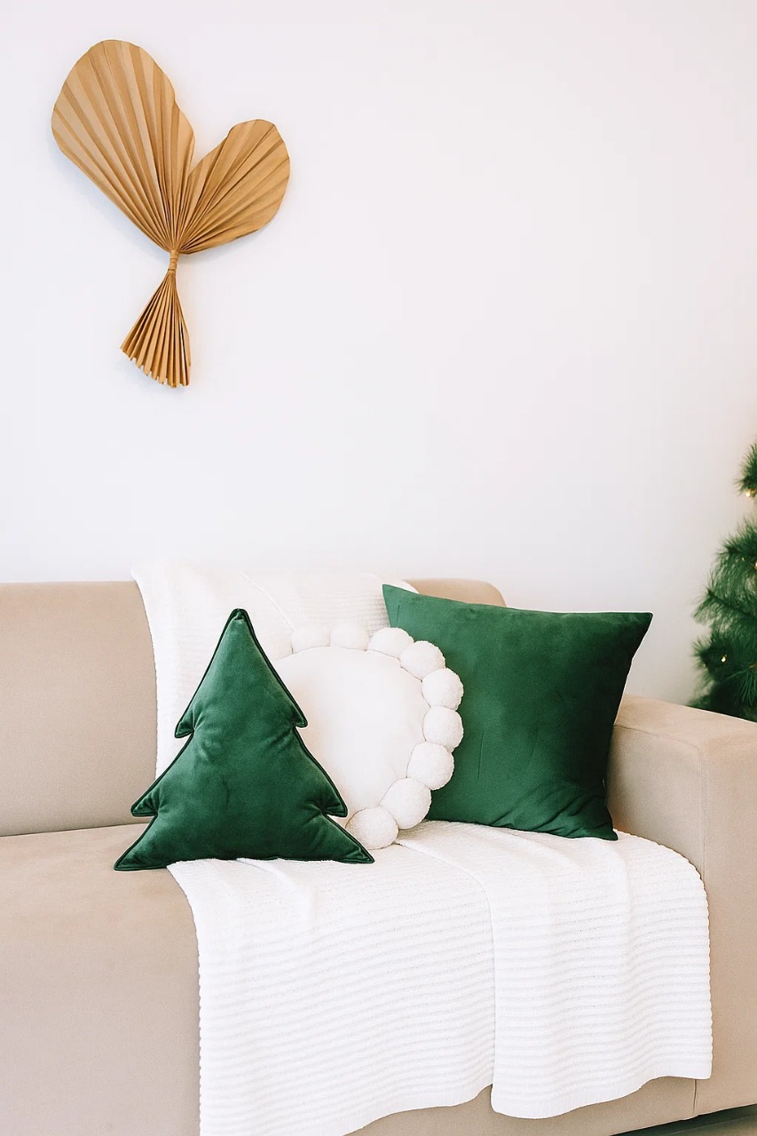 SET NAVIDEÑO 3 COJINES + 1 MANTA ESTILO NÓRDICO VERDE 45X45 ZALMOHADAS - 4