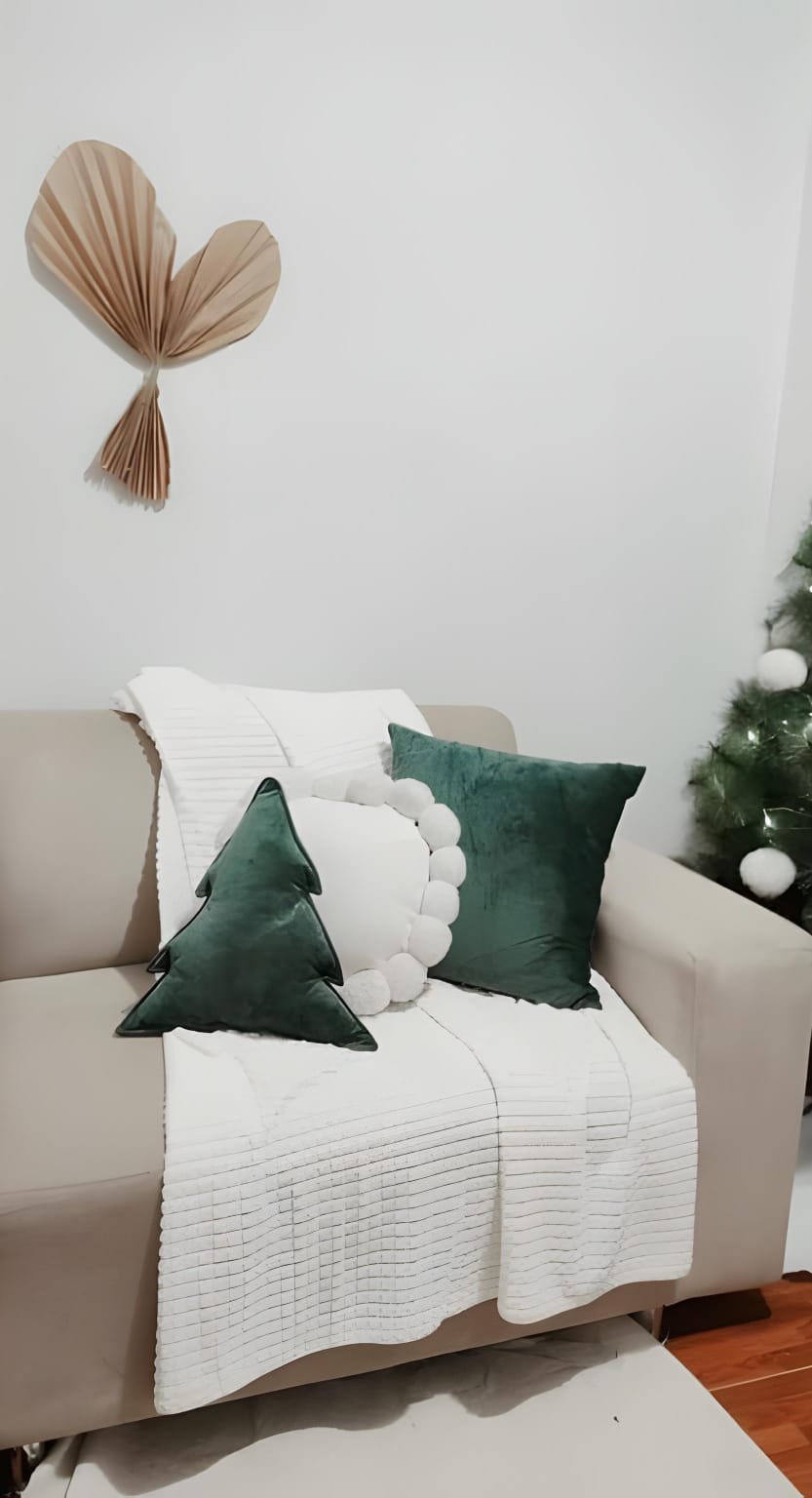 SET NAVIDEÑO 3 COJINES + 1 MANTA ESTILO NÓRDICO VERDE 45X45 ZALMOHADAS - 5