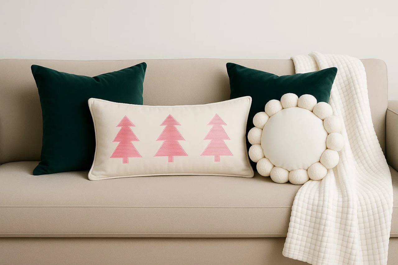 SET NAVIDEÑO COJINES + MANTA ESTILO NÓRDICO 5 UNIDADES ZALMOHADAS - 6