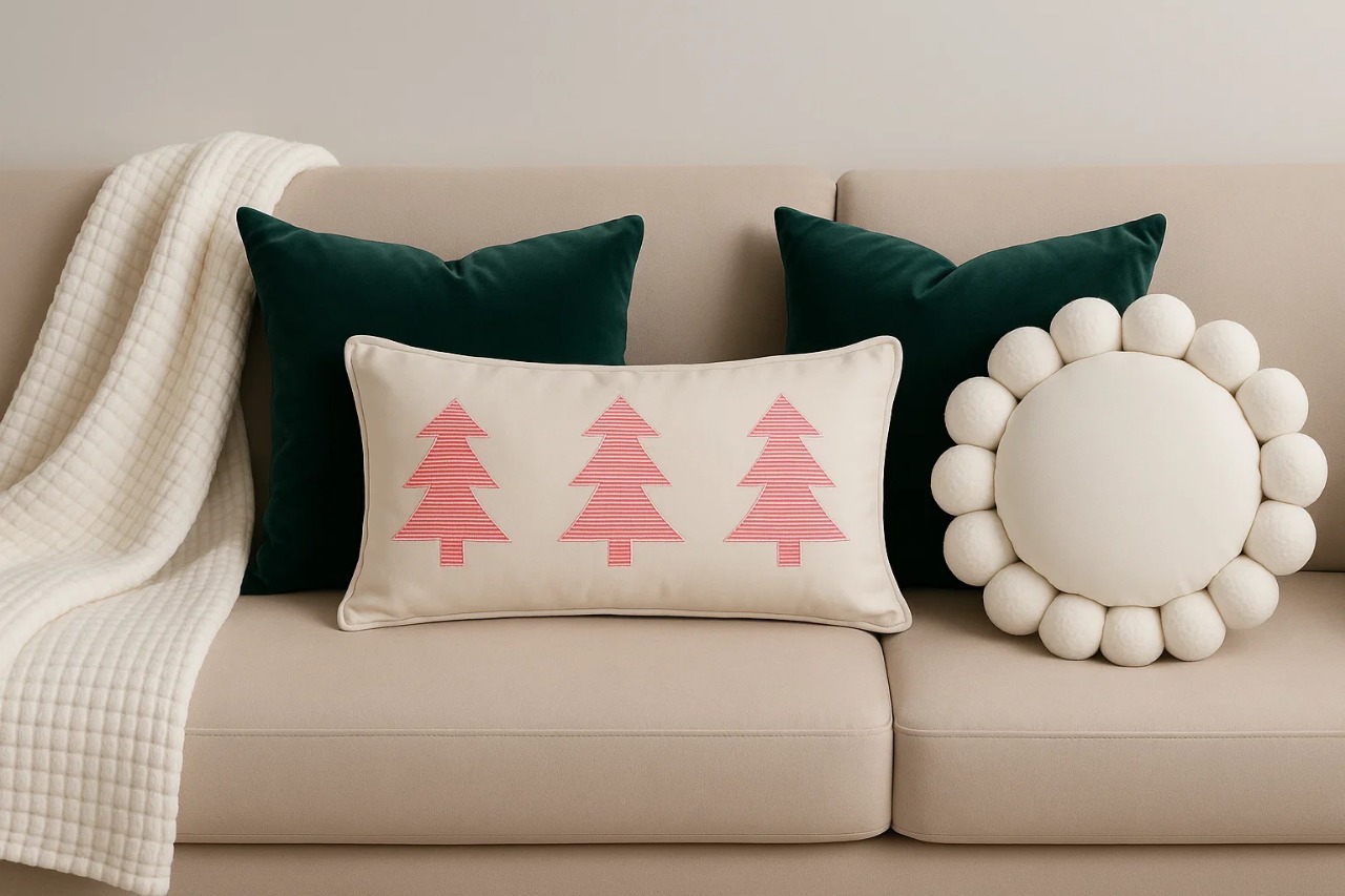 SET NAVIDEÑO COJINES + MANTA ESTILO NÓRDICO 5 UNIDADES ZALMOHADAS - 7