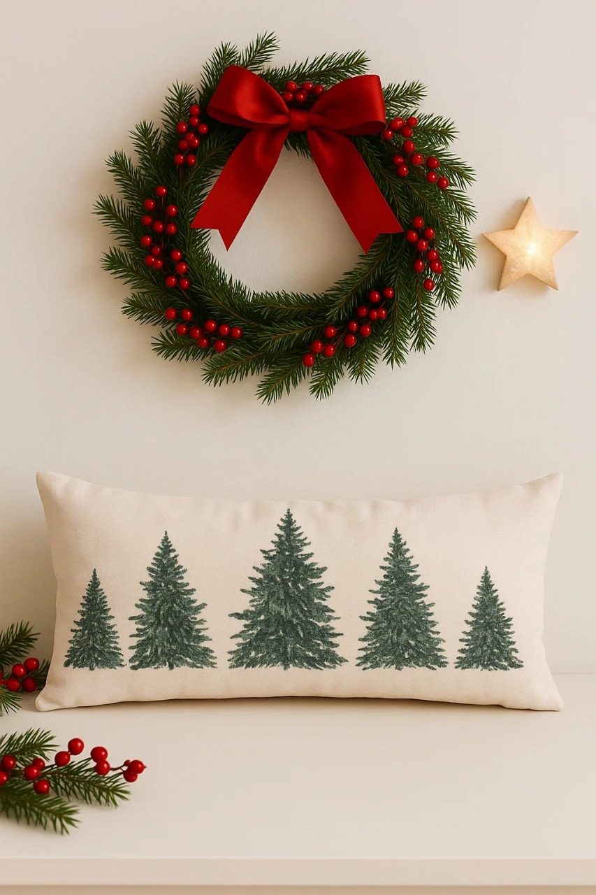COJÍN “PINOS NAVIDEÑOS” ESTILO FARM 20X50 CM - 2