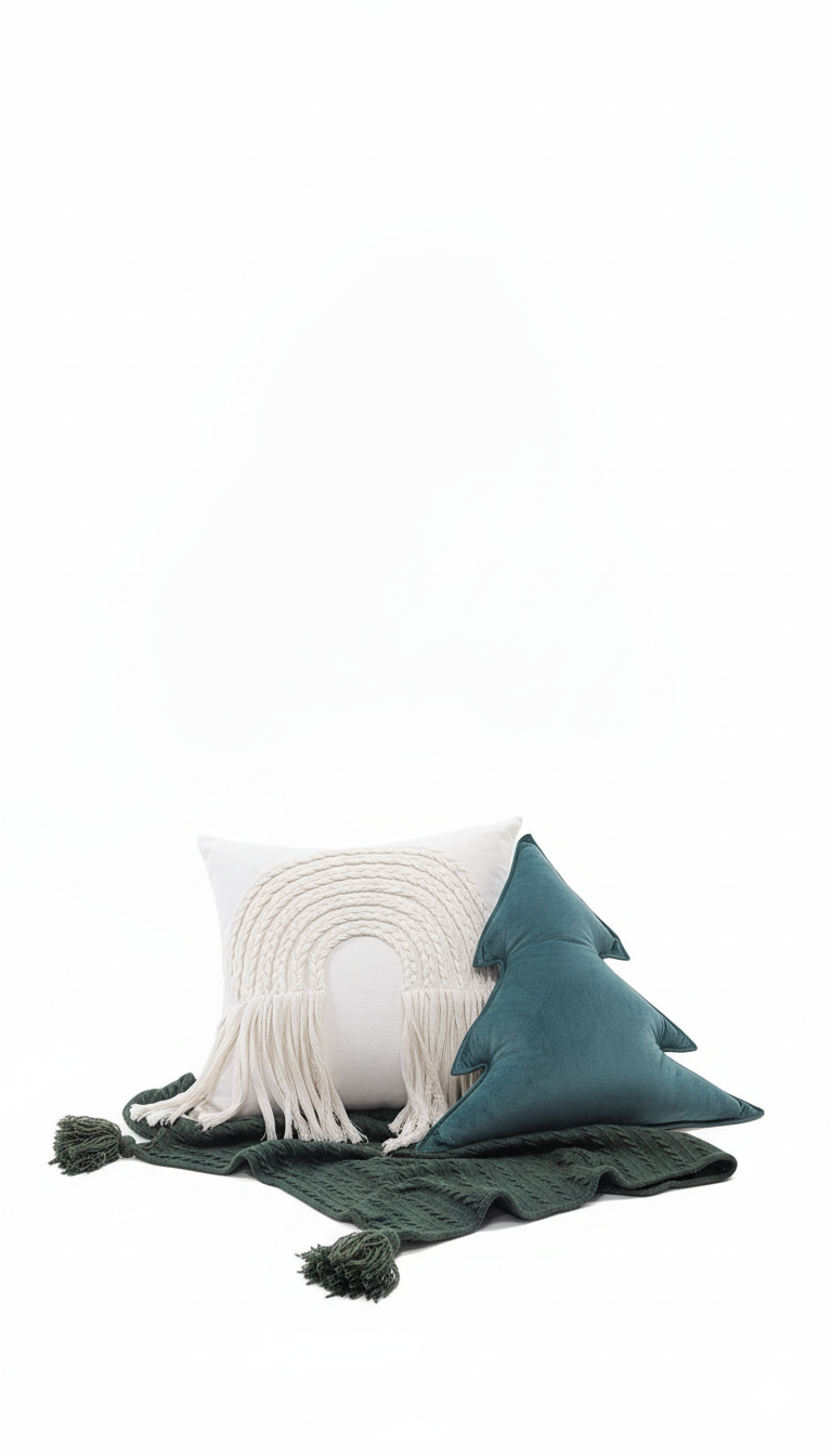 SET NAVIDAD VERDE ESTILO FARM HOUSE – 3 UNIDADES ZALMOHADAS - 2