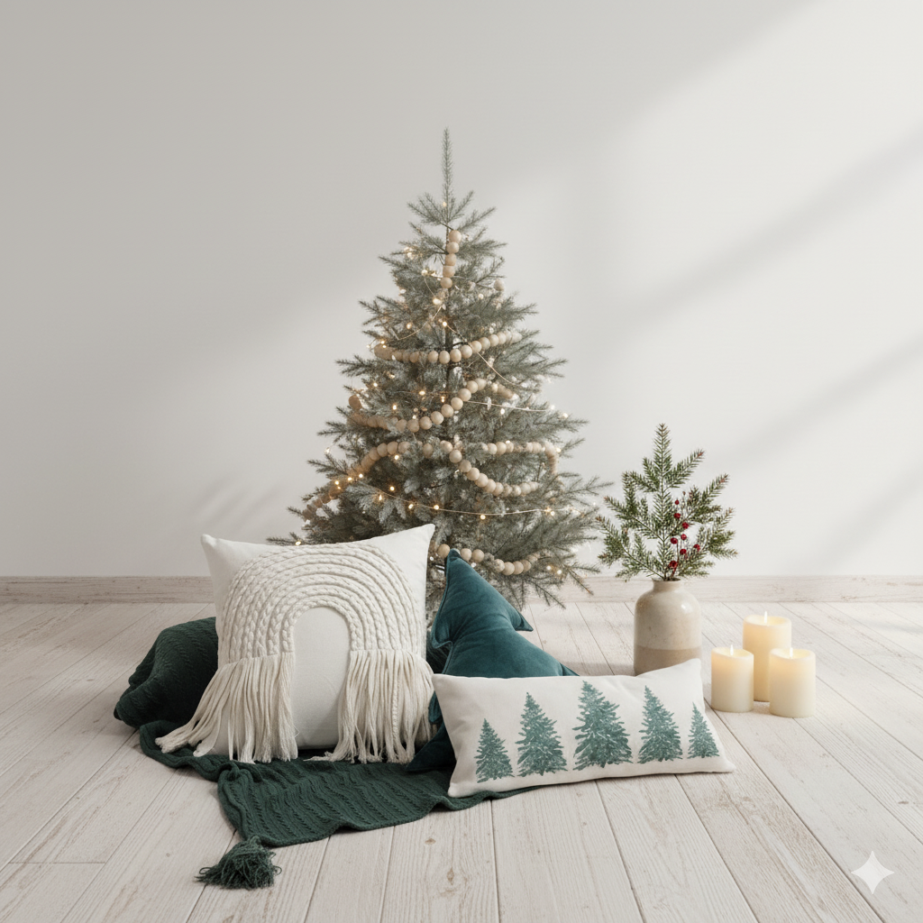SET NAVIDAD VERDE ESTILO FARM HOUSE – 4 UNIDADES ZALMOHADAS - 2