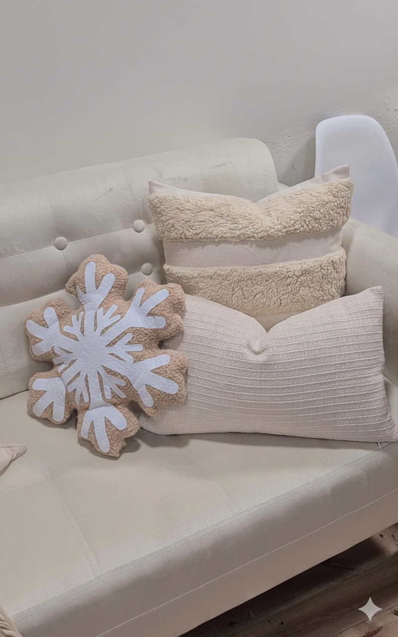 SET COJINES NAVIDEÑOS (3 UNIDADES) EN TONOS BEIGES – ESTILO NÓRDICO ZALMOHADAS - 2
