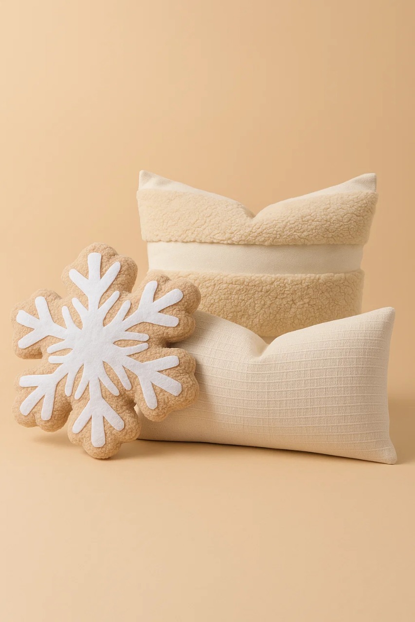 SET COJINES NAVIDEÑOS (3 UNIDADES) EN TONOS BEIGES – ESTILO NÓRDICO ZALMOHADAS - 4