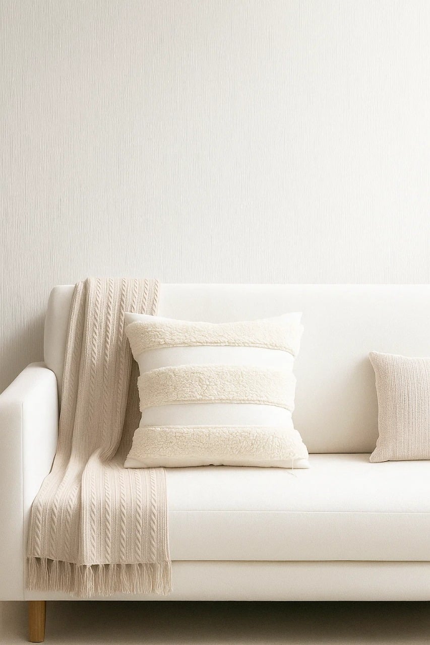 COJÍN BEIGE PELUCHE 45×45 – ESTILO NÓRDICO - 4