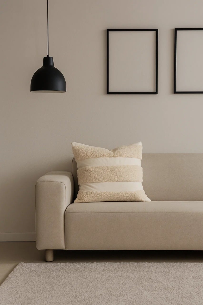 COJÍN BEIGE PELUCHE 45×45 – ESTILO NÓRDICO - 5