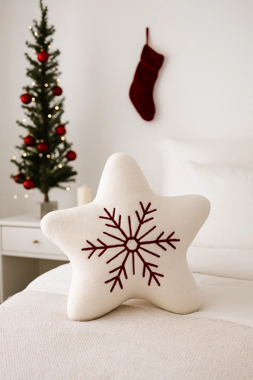 COJÍN ESTRELLA COPO DE NIEVE ESTILO NÓRDICO ZALMOHADAS - 1