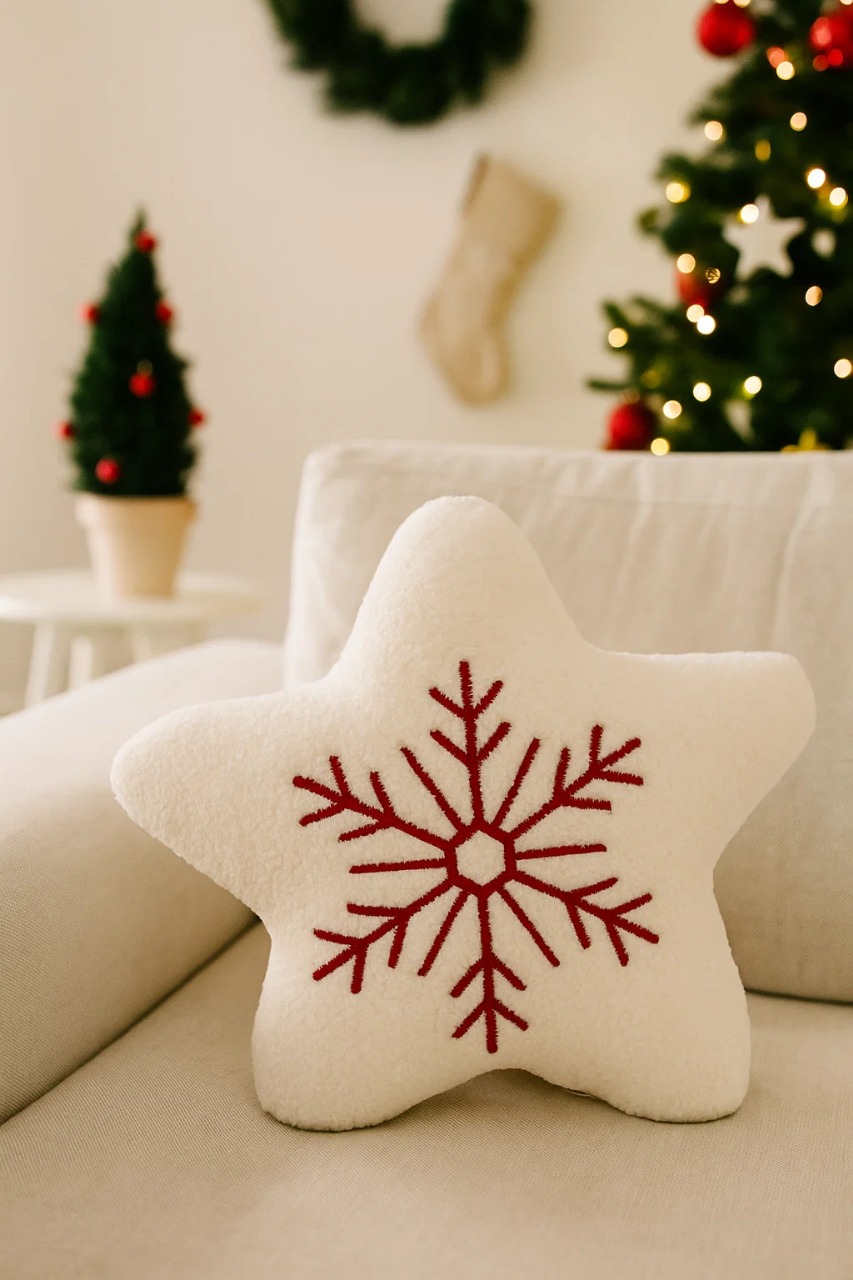 COJÍN ESTRELLA COPO DE NIEVE ESTILO NÓRDICO ZALMOHADAS - 2
