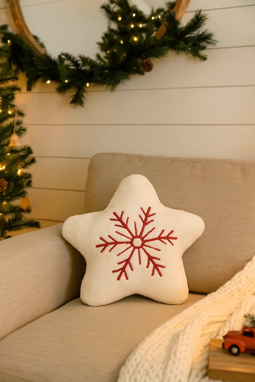 COJÍN ESTRELLA COPO DE NIEVE ESTILO NÓRDICO ZALMOHADAS - 3