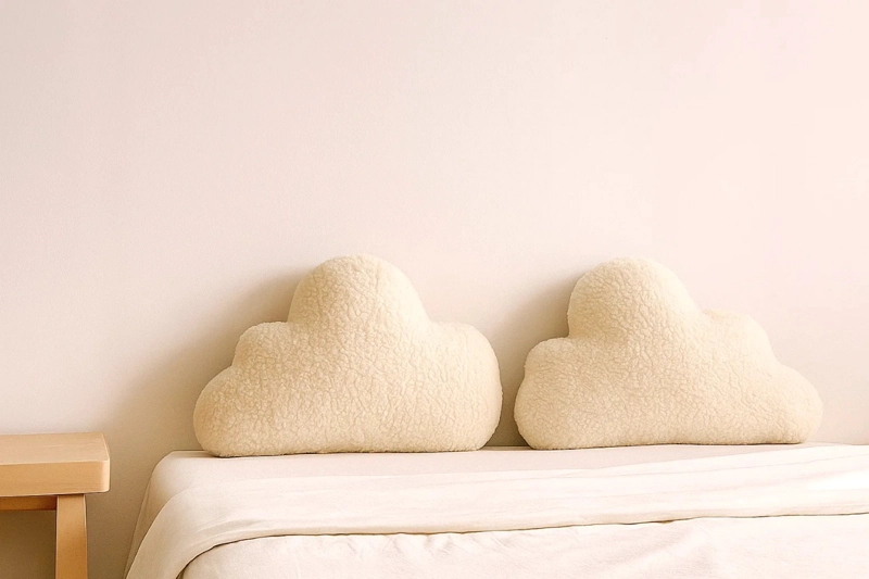 PACK 2 COJINES BEIGE NUBE ESTILO JAPANDI DECO HOME BABY - 1