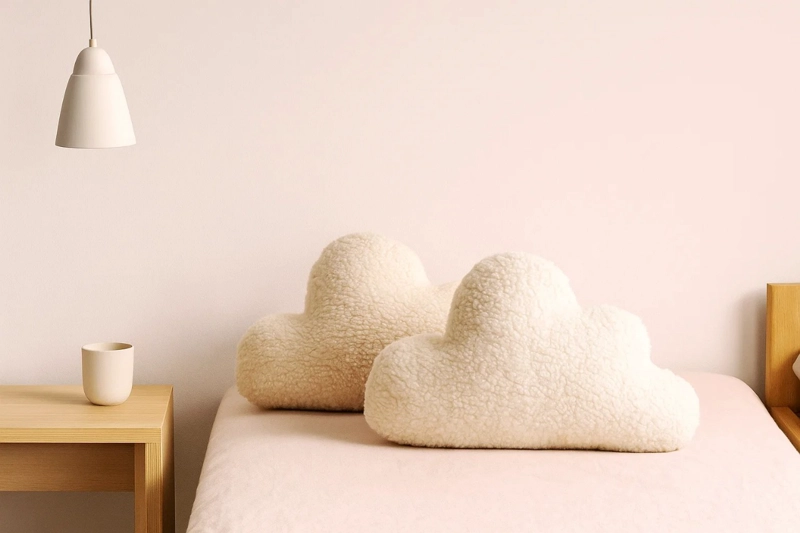 PACK 2 COJINES BEIGE NUBE ESTILO JAPANDI DECO HOME BABY - 2
