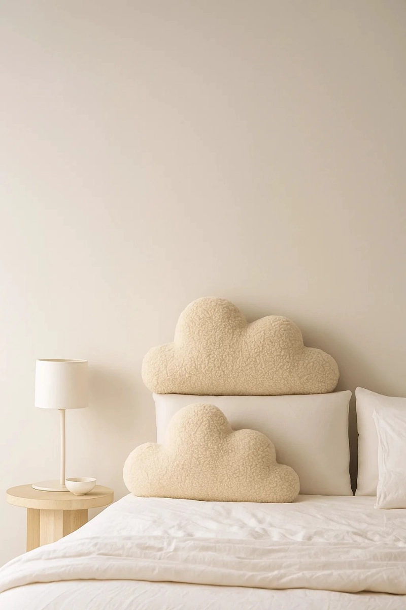 PACK 2 COJINES BEIGE NUBE ESTILO JAPANDI DECO HOME BABY - 3