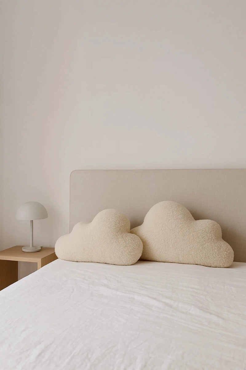 PACK 2 COJINES BEIGE NUBE ESTILO JAPANDI DECO HOME BABY - 4
